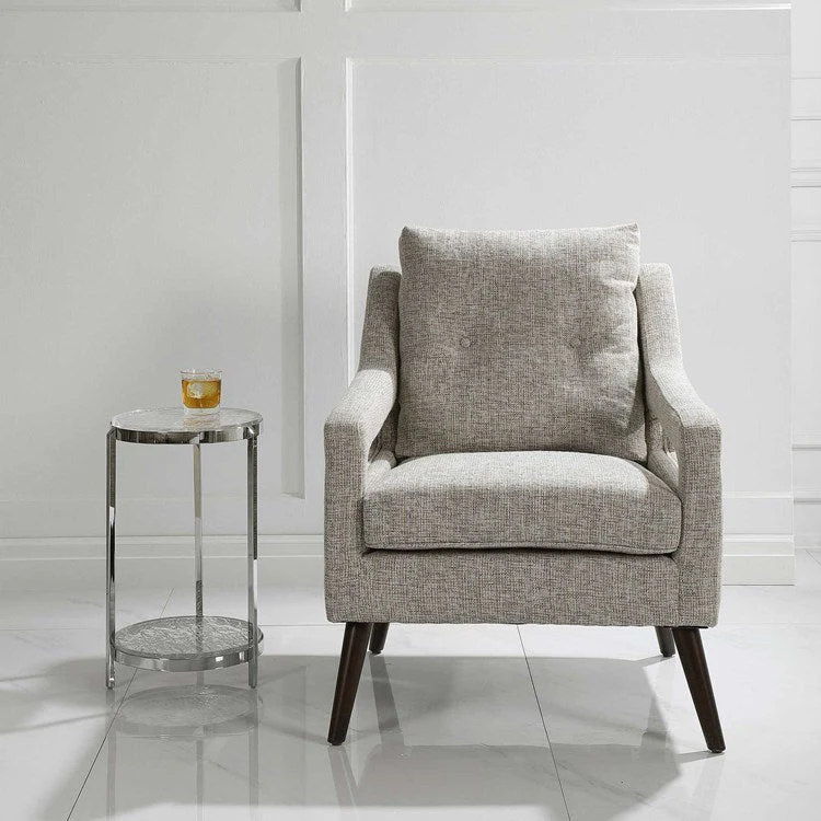Uttermost O’Brian Natural Stone Linen Contemporary Armchair - Image 3