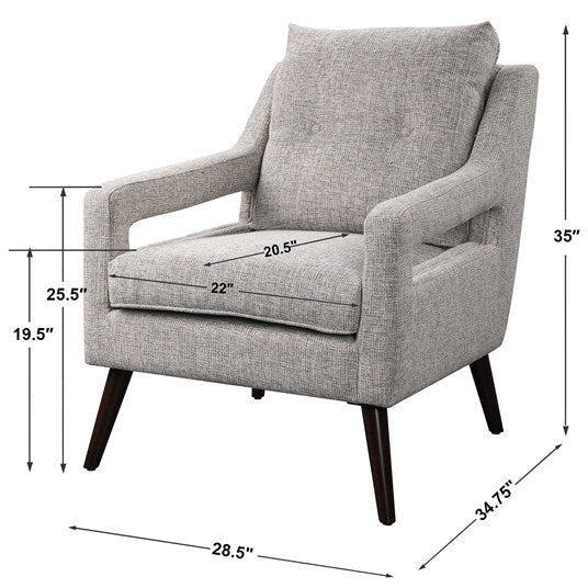 Uttermost O’Brian Natural Stone Linen Contemporary Armchair - Image 8
