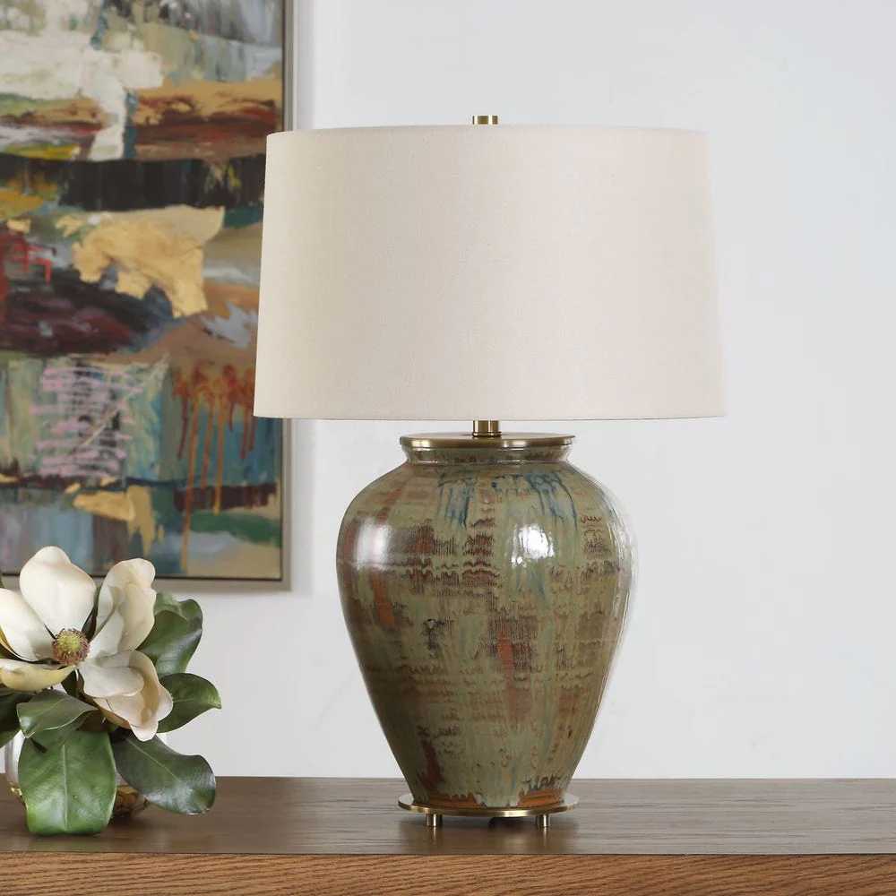 Uttermost Olisa Earthy Toned Table Lamp With Off- White Shade - Image 2