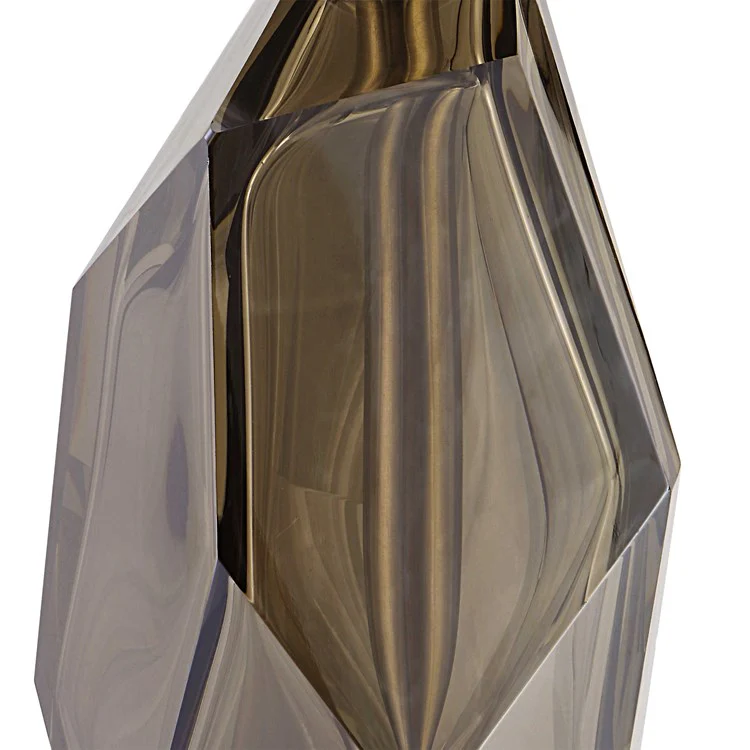 Uttermost Ore Brushed Nickel and Silver Glass Contemporary Set of 2 Candle Holders ~ Candles Included - Image 3