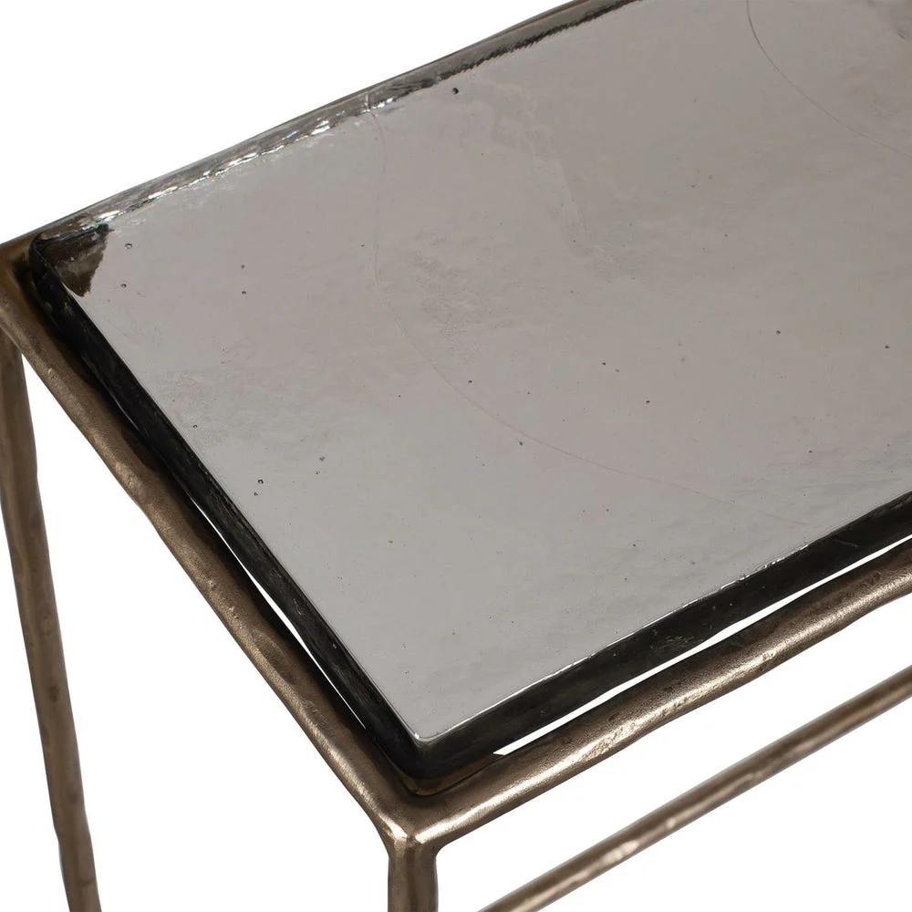 Uttermost Ovard Recycled Cast Glass Top Console Table - Image 4