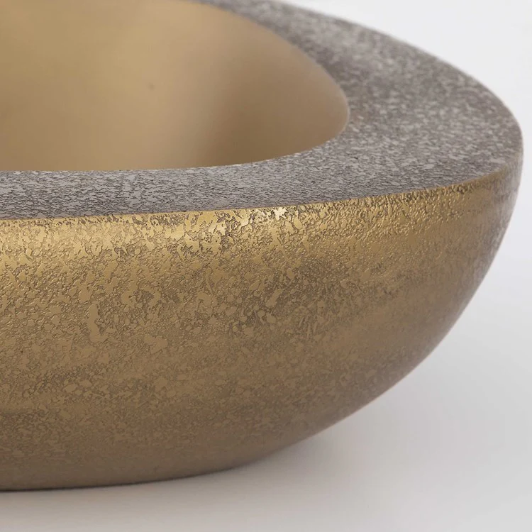 Uttermost Ovate Textured Antique Brass Set of 2 Organically Shaped Bowls - Image 3