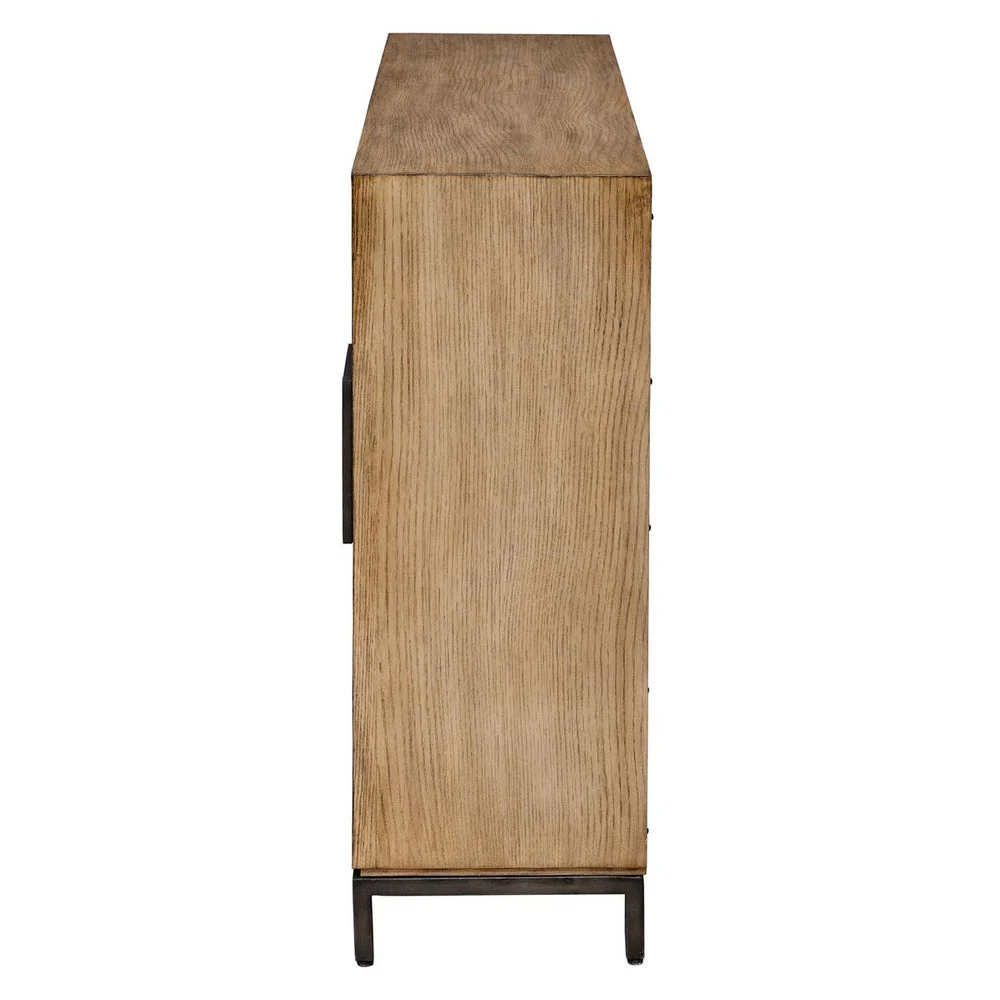 Uttermost Paltrow Rich Burl and Oak Wood 2 Door Cabinet - Image 3