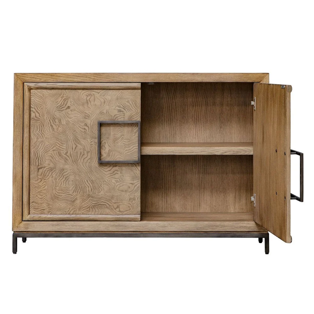 Uttermost Paltrow Rich Burl and Oak Wood 2 Door Cabinet - Image 4
