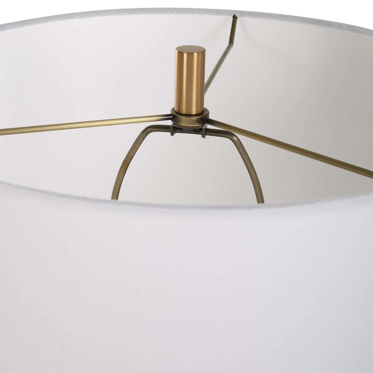 Uttermost Palu Beige Travertine Table Lamp With White Linen Shade - Image 6