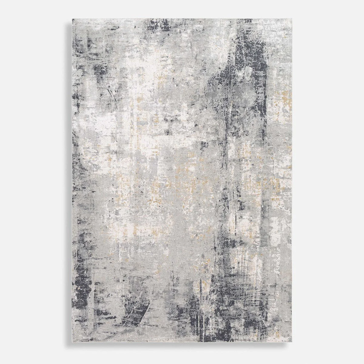 Uttermost Paoli Light Gray, Off White and Charcoal Modern Abstract Rug ~ 9' x 12'3" - Image 3
