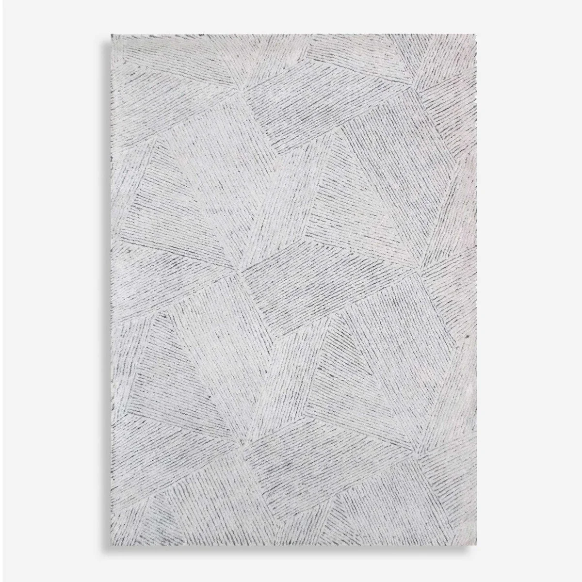 Uttermost Paonia Hand Tufted Ivory and Gray Wool Geometric Pattern Rug ~ 9' x 12'