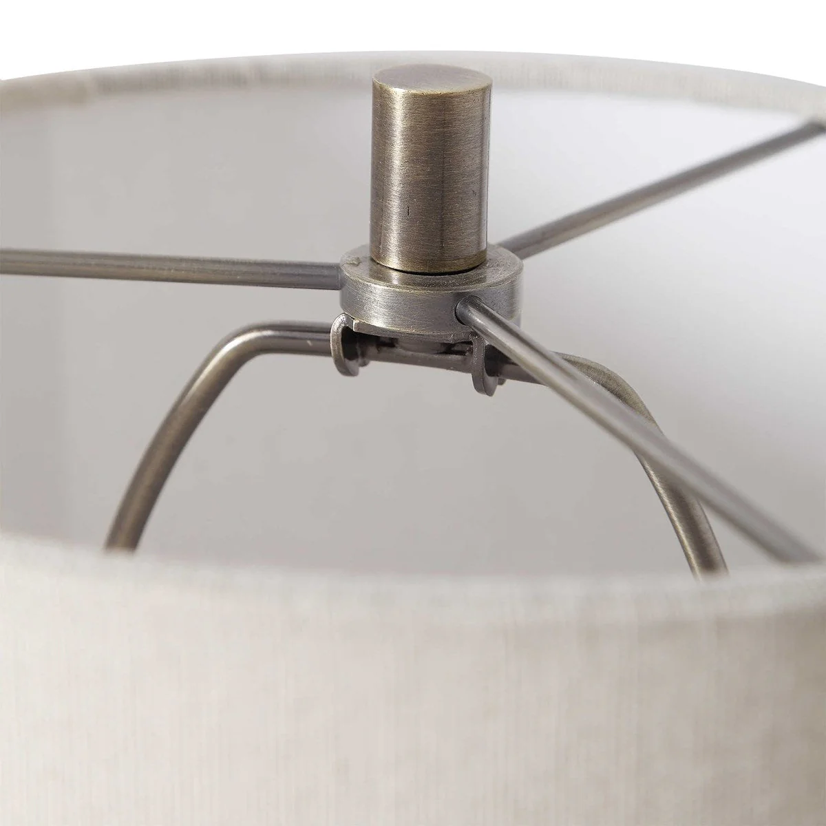 Uttermost Parnell Antiqued Brass Buffet Lamp With Beige Linen Shade - Image 6