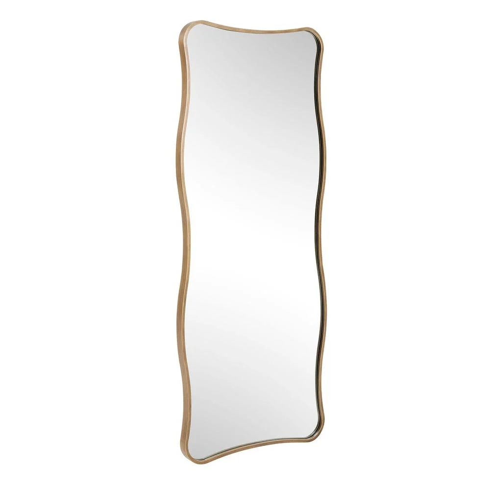 Uttermost Pavia Curvy Antique Gold Iron Tall Mirror - Image 4