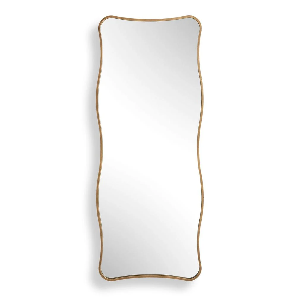 Uttermost Pavia Curvy Antique Gold Iron Tall Mirror - Image 8
