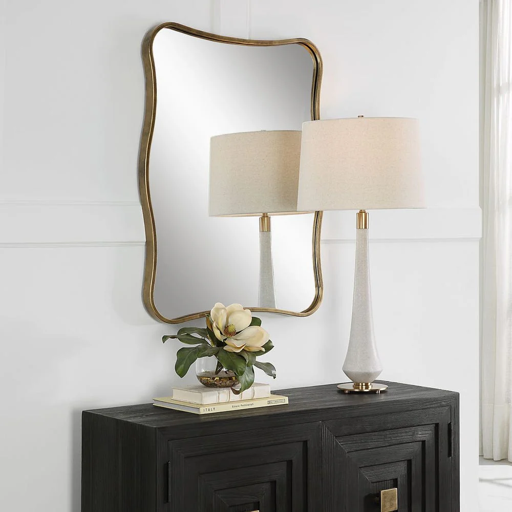 Uttermost Pavia Iron Antique Gold Vanity Mirror - Image 2
