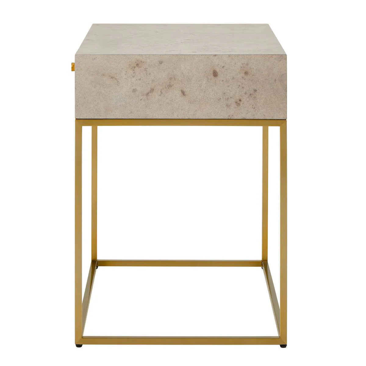 Uttermost Pembrook Light Washed Maple With Brushed Brass Side Table - Image 4