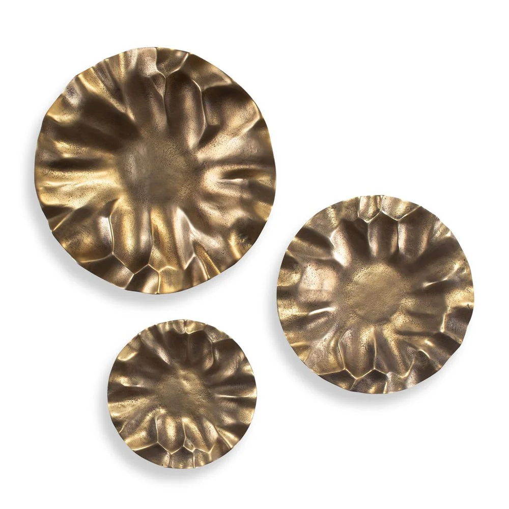 Uttermost Peonia Golden Dark Bronze Set of 3 Wall Discs Decor ~ Indoor And Outdoor Use - Image 3