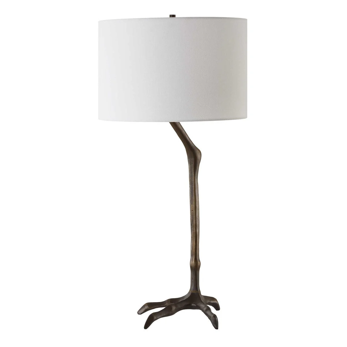 Uttermost Perch Iron Table Lamp With White Linen Shade - Image 3