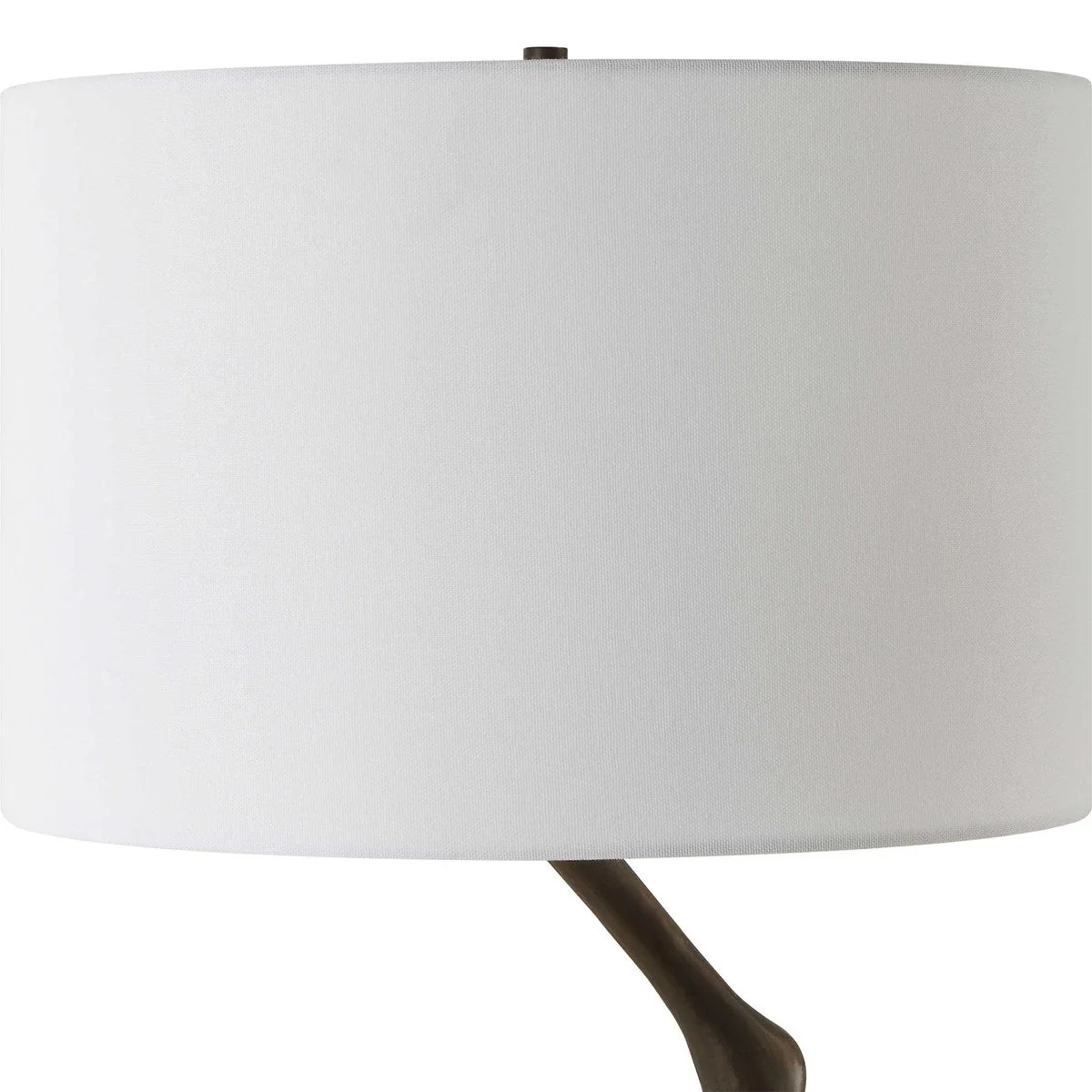 Uttermost Perch Iron Table Lamp With White Linen Shade - Image 4