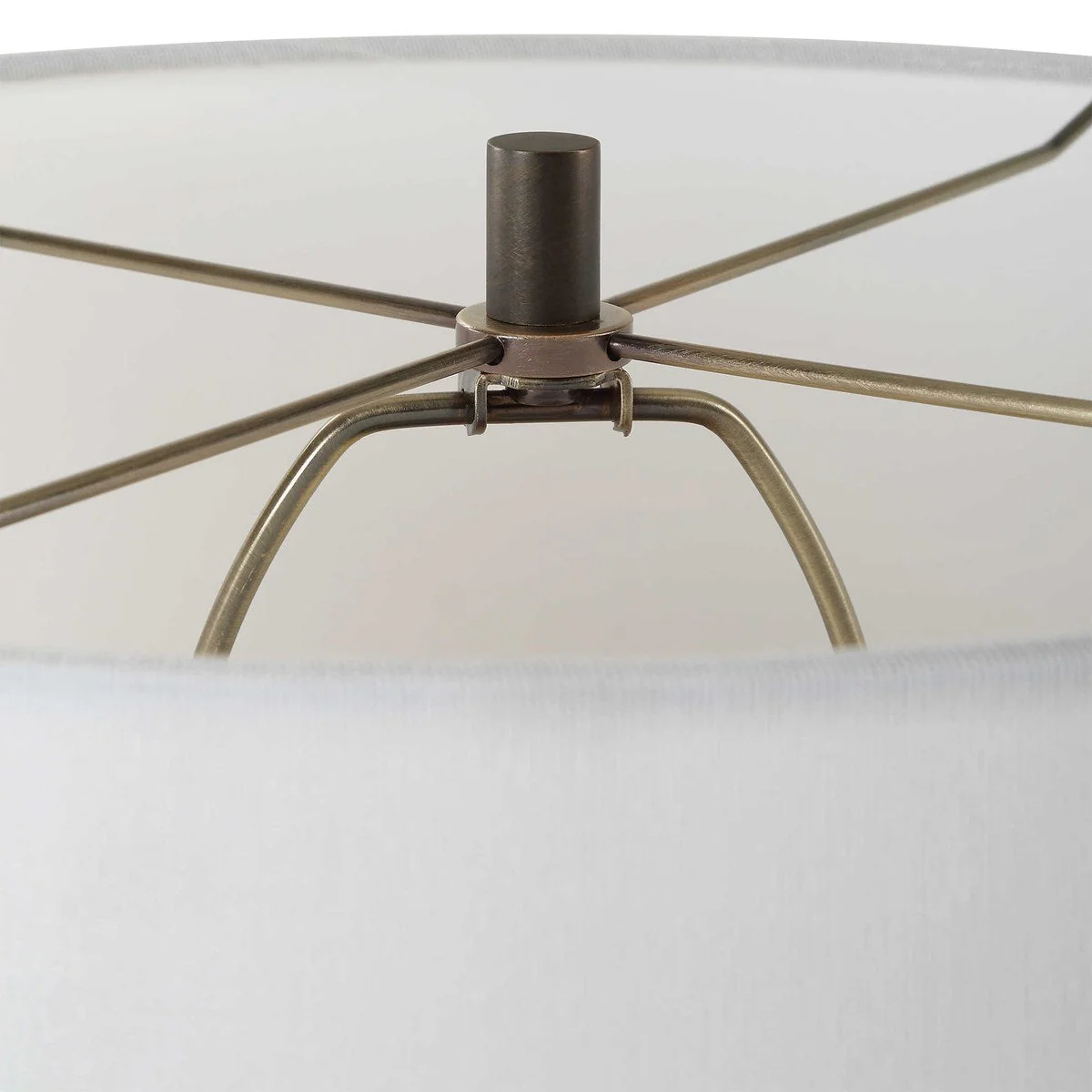 Uttermost Perch Iron Table Lamp With White Linen Shade - Image 5