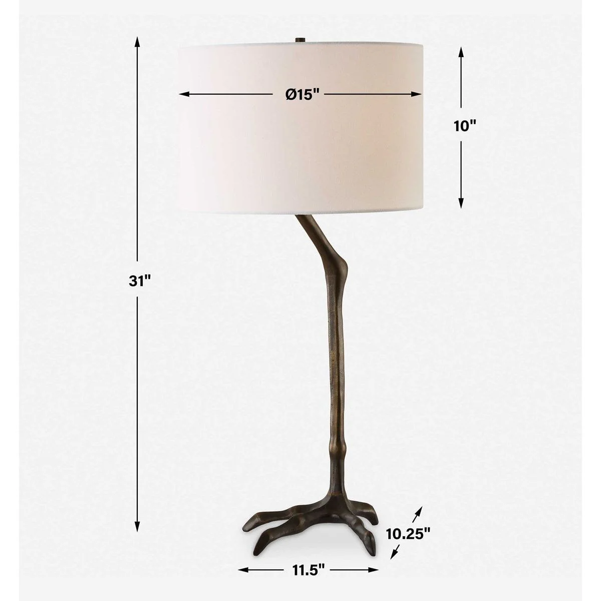 Uttermost Perch Iron Table Lamp With White Linen Shade - Image 7