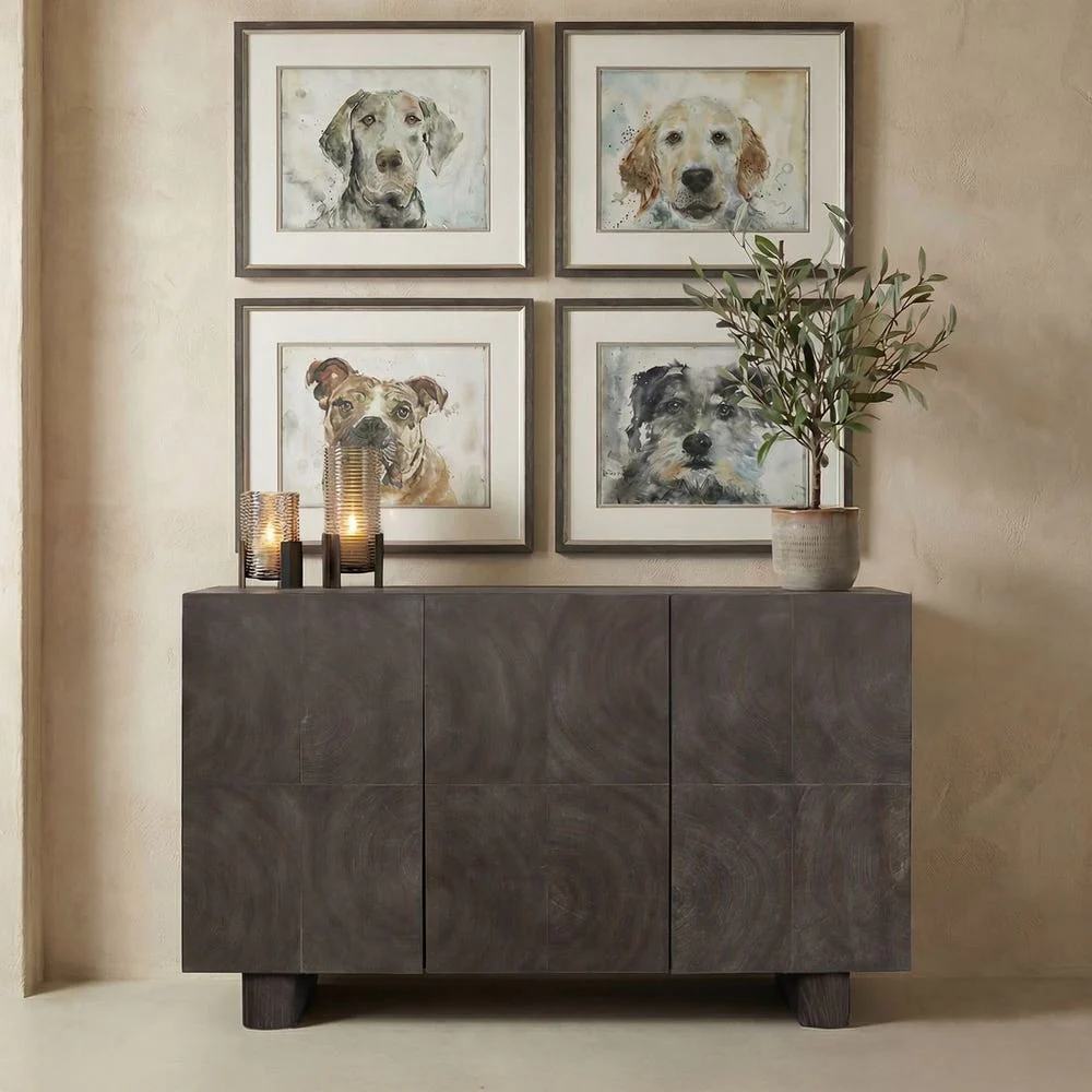 Uttermost Phineas Rich Walnut Oak 3- Door Cabinet - Image 9