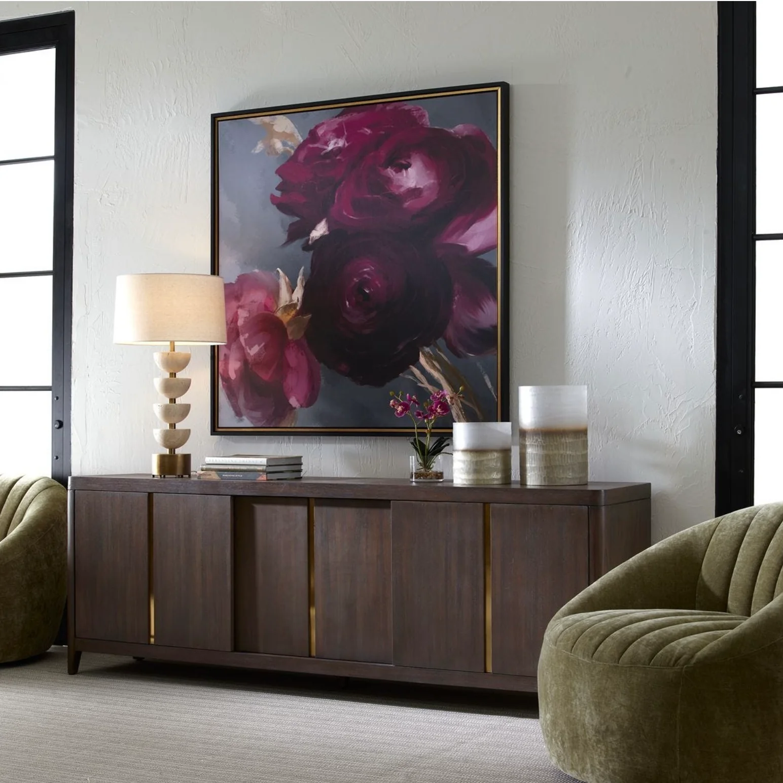 Uttermost Plum Ranculus Framed Canvas - Image 2