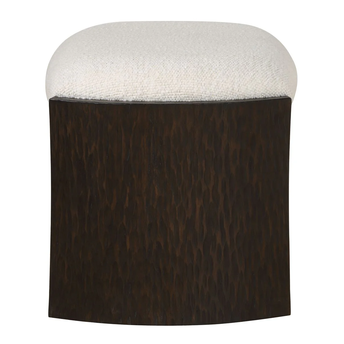 Uttermost Port Walnut Small Bench With White Upholstered Seat Cushion - Image 5
