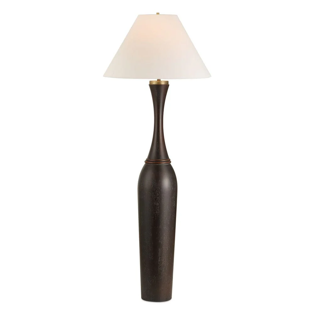 Uttermost Pravin Dark Bronzed Wood Floor Lamp - Image 2