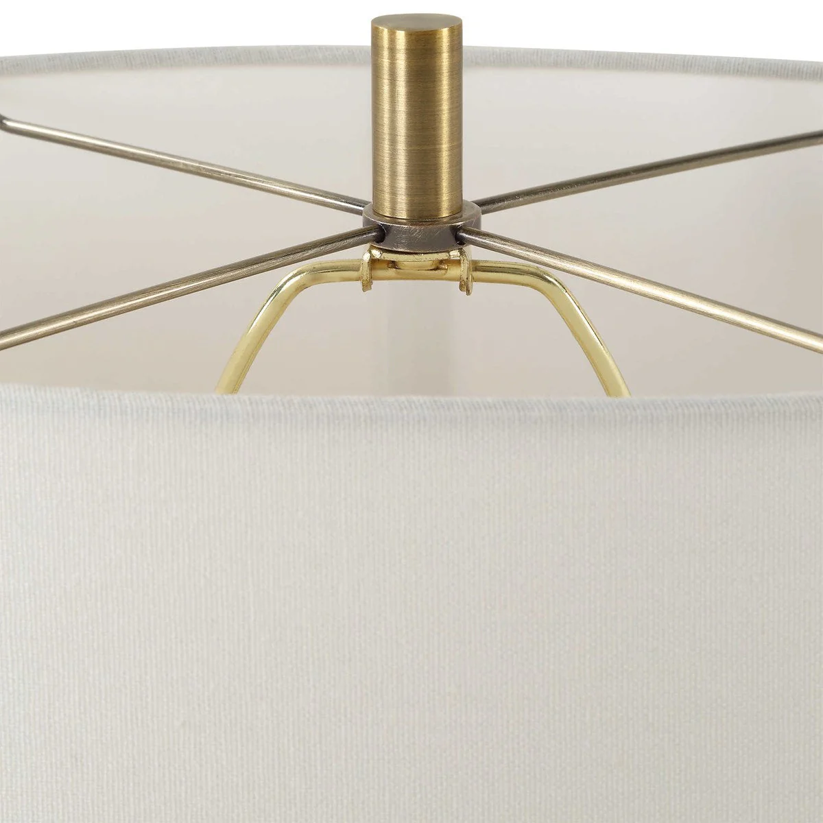 Uttermost Promenade White Stone Table Lamp With Linen Shade - Image 4