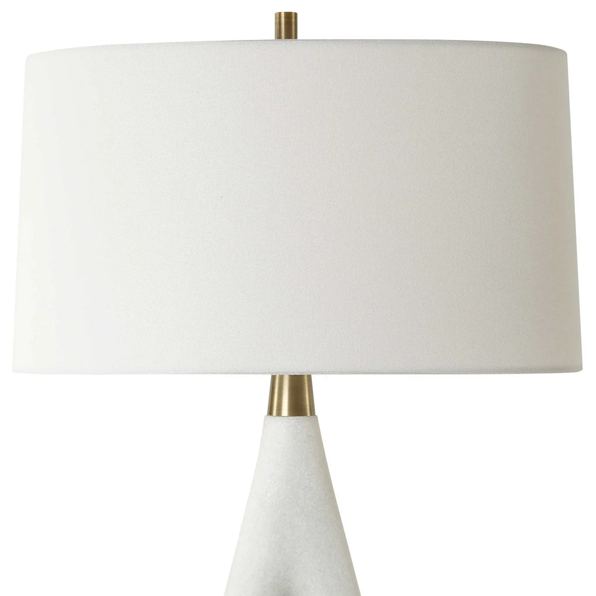 Uttermost Promenade White Stone Table Lamp With Linen Shade - Image 8