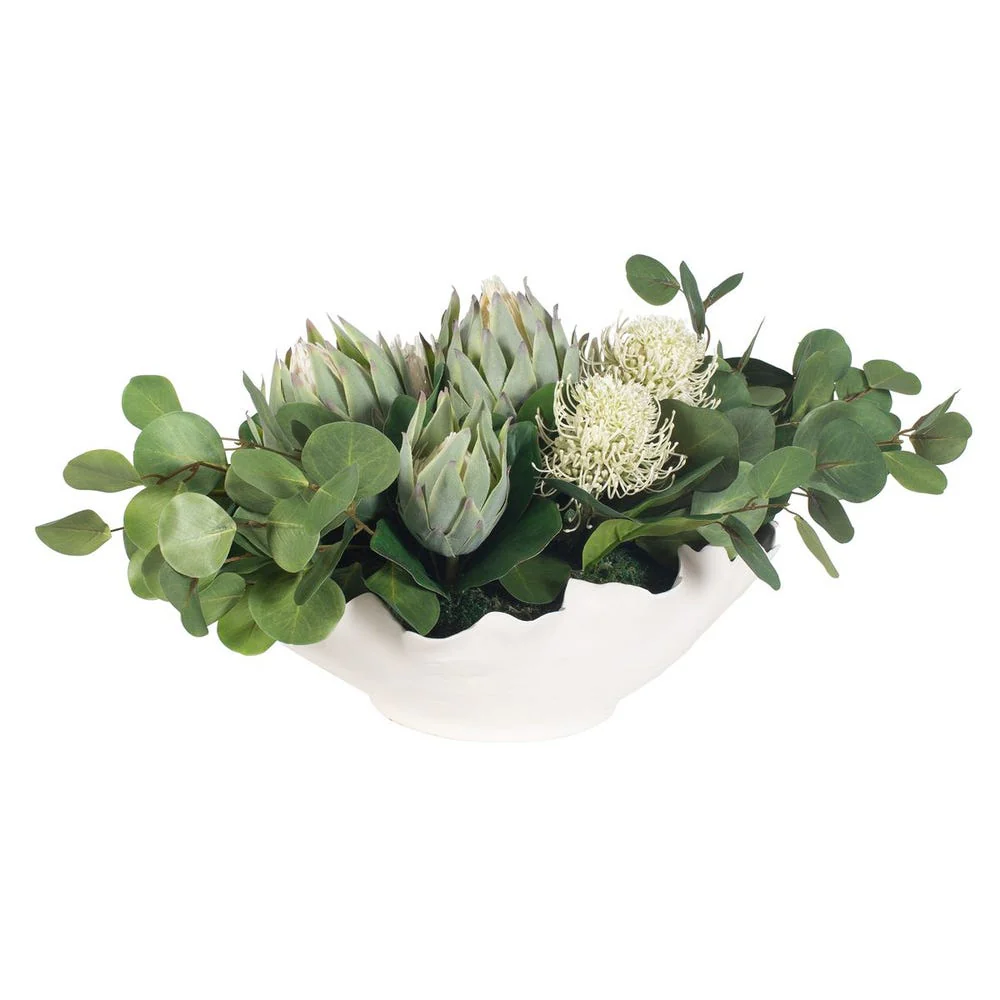 Uttermost Protea Blooms Centerpiece With Lush Eucalyptus Stems - Image 5