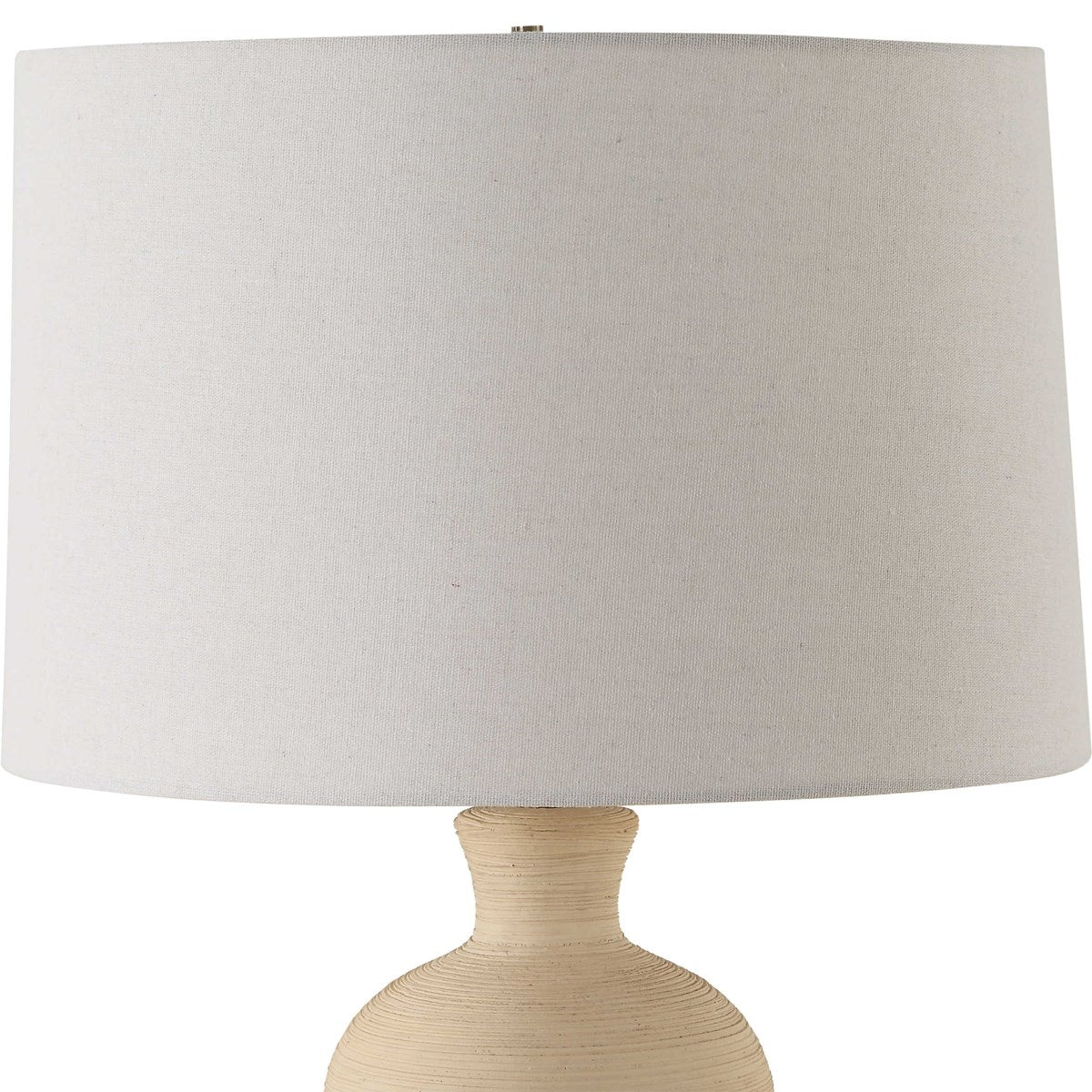 Uttermost Pueblo Ceramic Table Lamp With Light Beige Linen Shade - Image 4