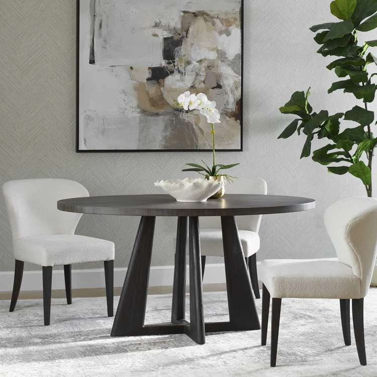 Uttermost Pulsar Dark Walnut With Light Gray Glaze Oval Dining Table