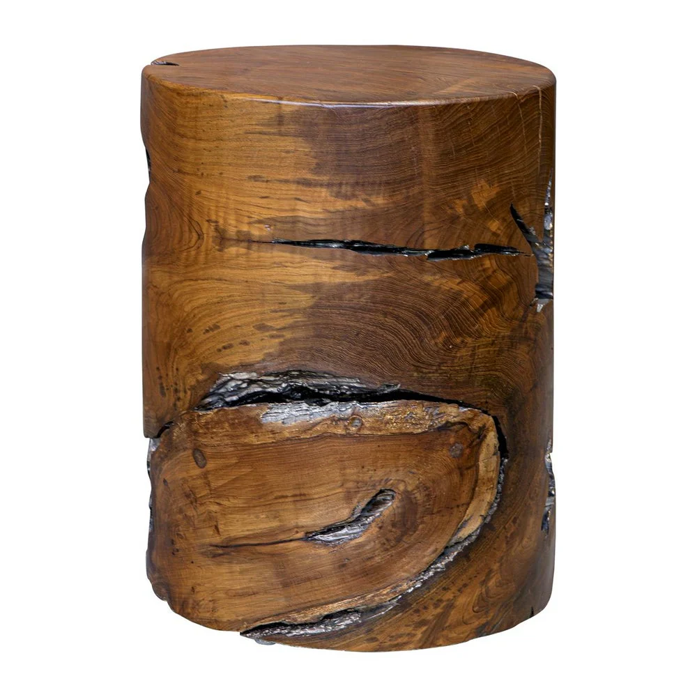 Uttermost Rafe Teak Wood Round Accent Stool - Image 2