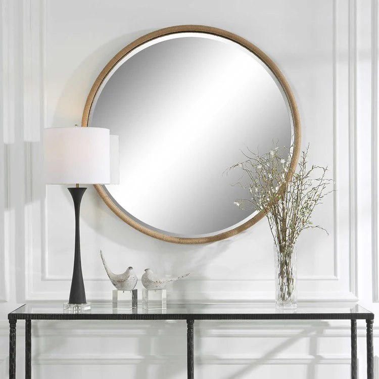 Uttermost Ranchero Natural Braided Rope Round Mirror