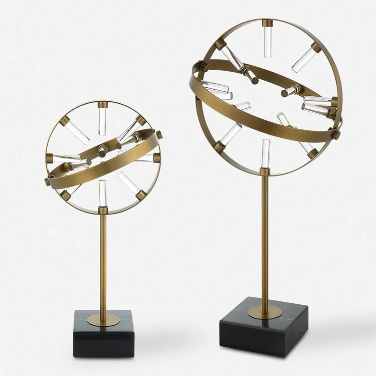 Uttermost Realum Brass Metal Rings Set of 2 Sculptures - Image 2