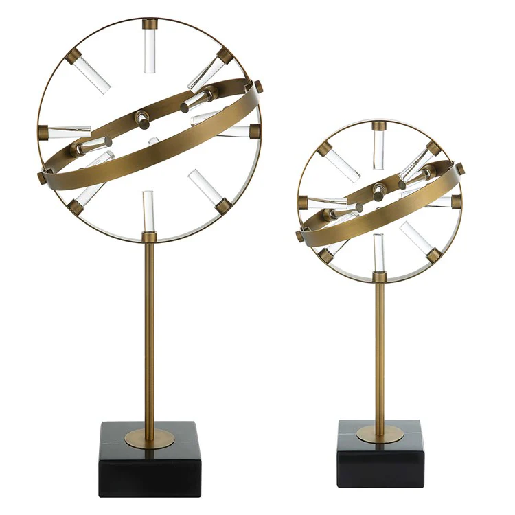 Uttermost Realum Brass Metal Rings Set of 2 Sculptures - Image 3