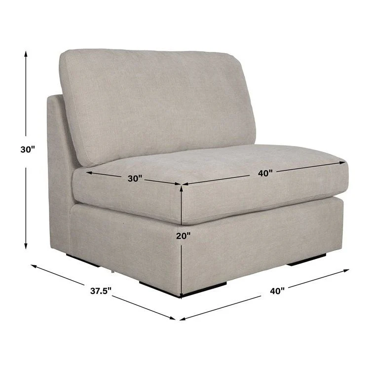 Uttermost Refuge Modular Armless Piece ~ Velvety Sand Performance Fabric - Image 7