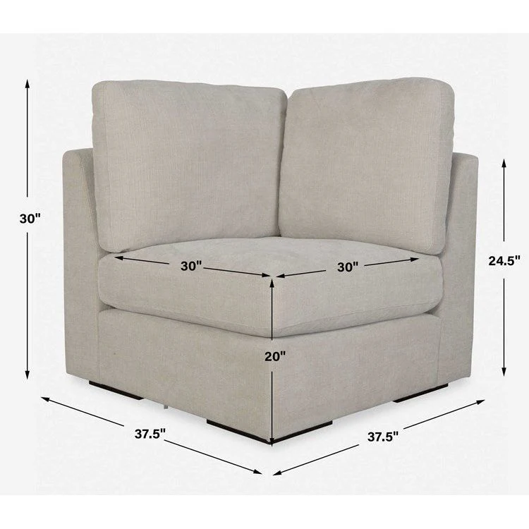 Uttermost Refuge Modular Corner Piece ~ Velvety Sand Performance Fabric - Image 6