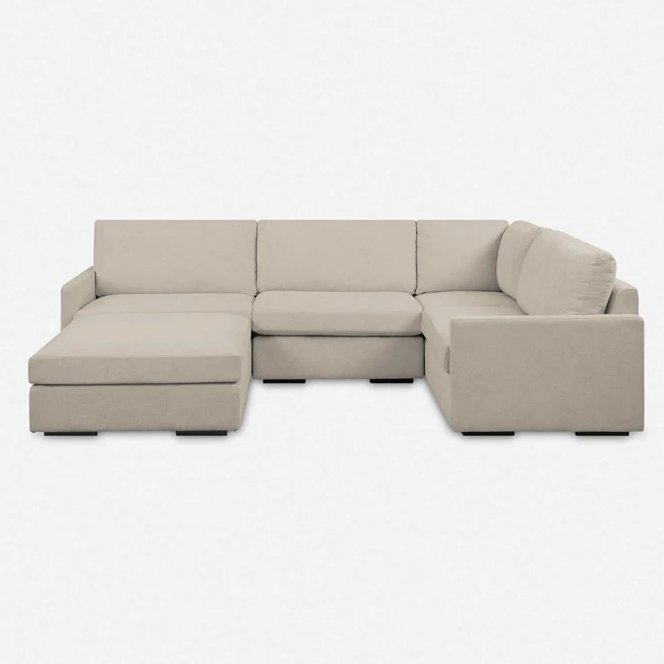 Uttermost Refuge Modular Ottoman ~ Velvety Sand Performance Fabric