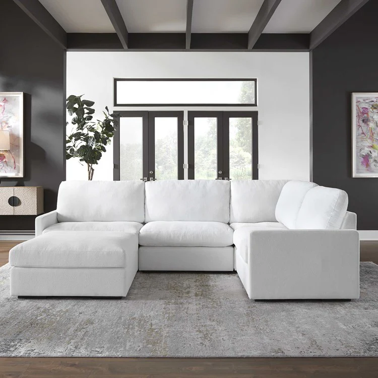 Uttermost Refuge Modular Right Arm Facing Piece ~ Ultra Plush Artic White Performance Fabric - Image 10