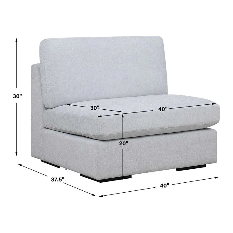 Uttermost Refuge Modular Sofa ~ Cloud Blue Performance Fabric - Image 3