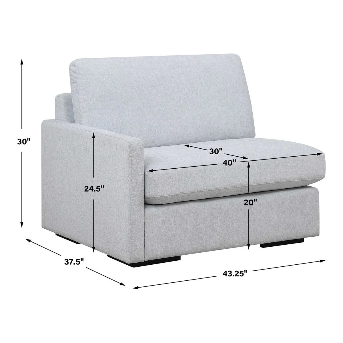 Uttermost Refuge Modular Sofa ~ Cloud Blue Performance Fabric - Image 5