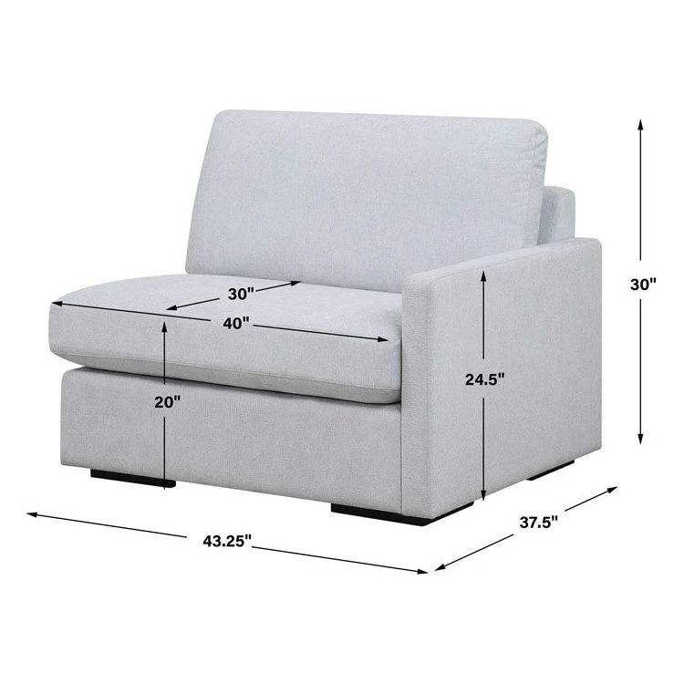 Uttermost Refuge Modular Sofa ~ Cloud Blue Performance Fabric - Image 7