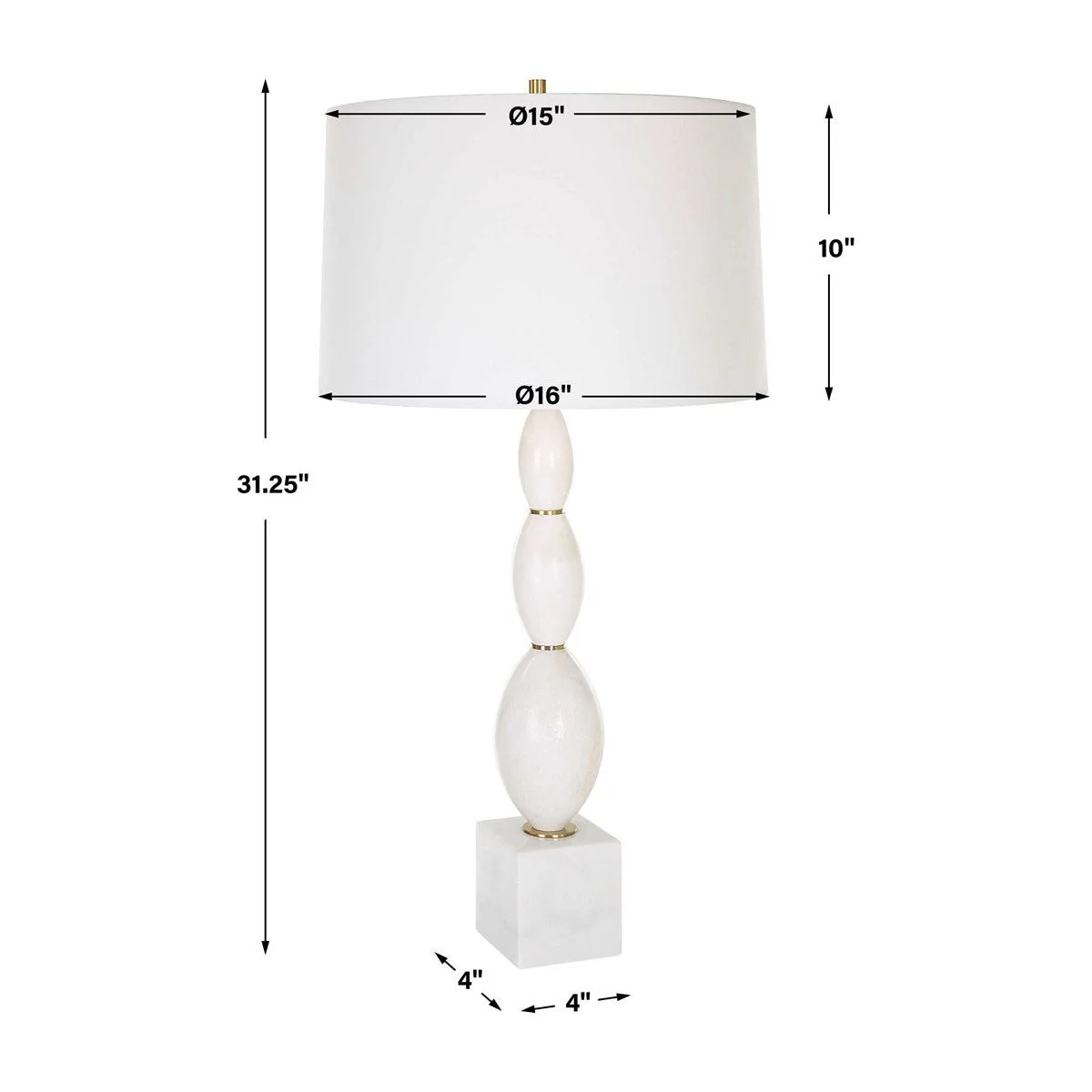 Uttermost Regalia White Marble Table Lamp With Linen Shade - Image 8