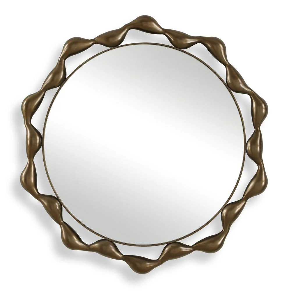 Uttermost Remolino Warm Bronze Cast Iron Round Mirror - Image 3