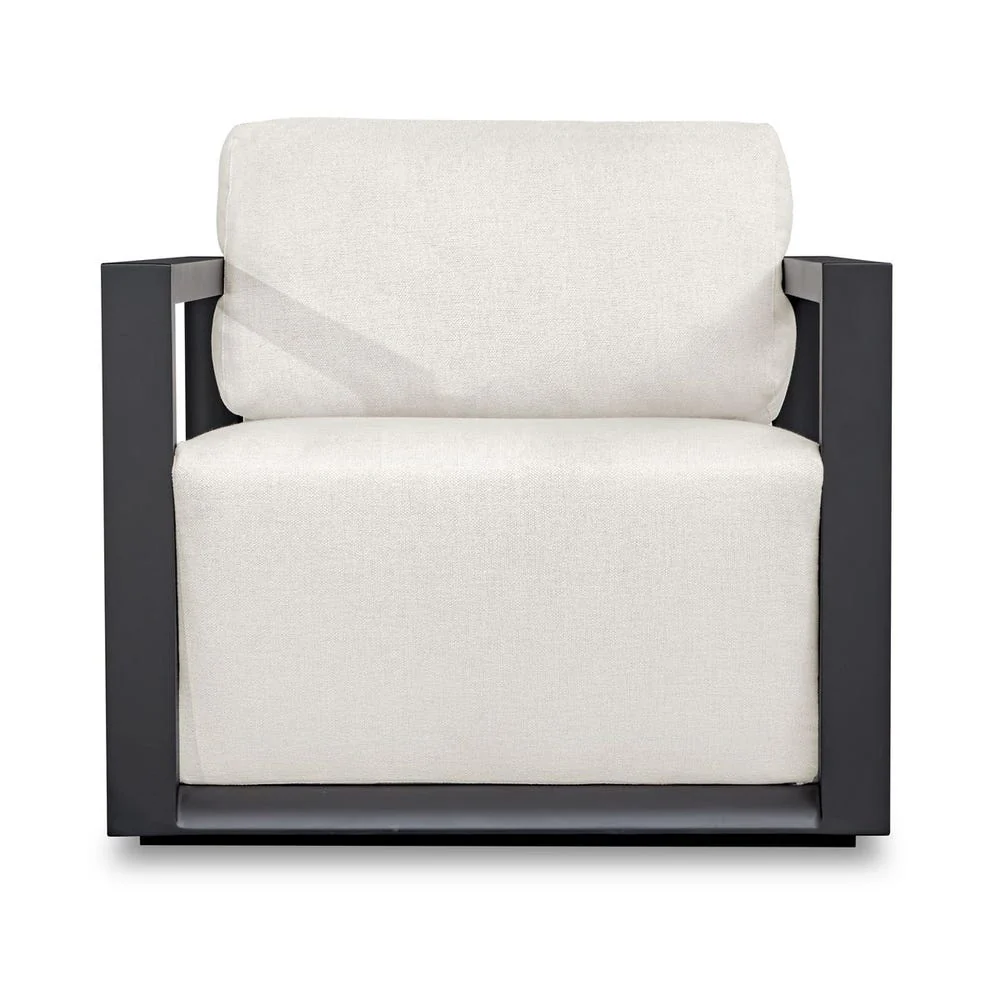 Uttermost Remsen Java Black Finish With Oyster White Fabric Outdoor Lounge Chair - Image 14