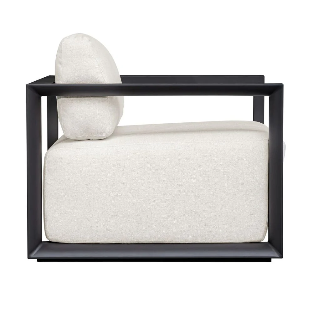 Uttermost Remsen Java Black Finish With Oyster White Fabric Outdoor Lounge Chair - Image 17