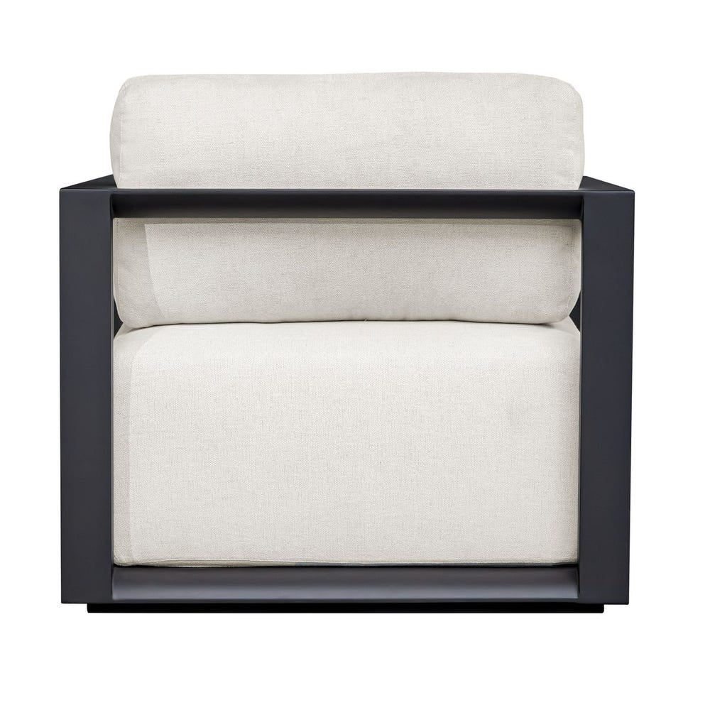 Uttermost Remsen Java Black Finish With Oyster White Fabric Outdoor Lounge Chair - Image 18