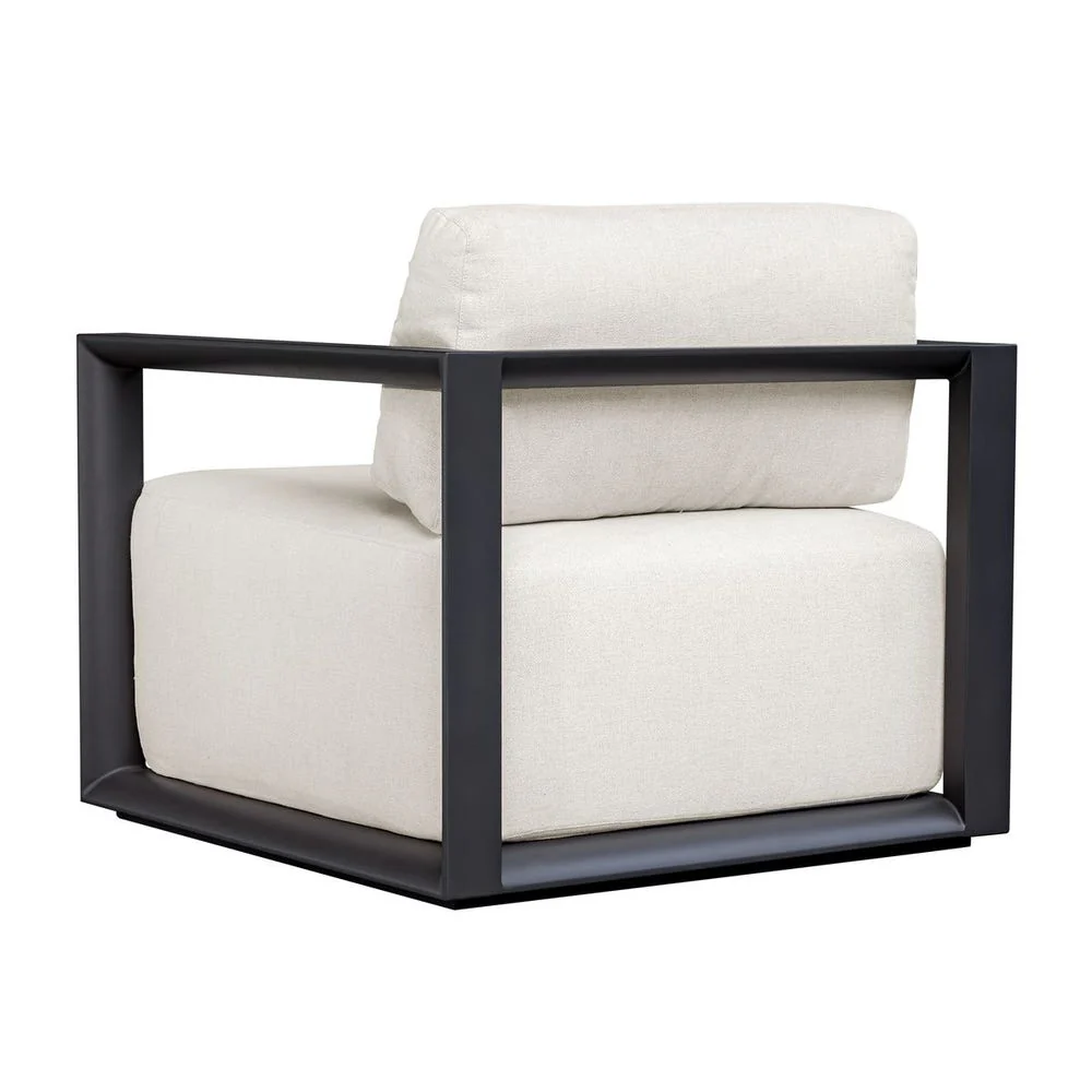 Uttermost Remsen Java Black Finish With Oyster White Fabric Outdoor Lounge Chair - Image 19