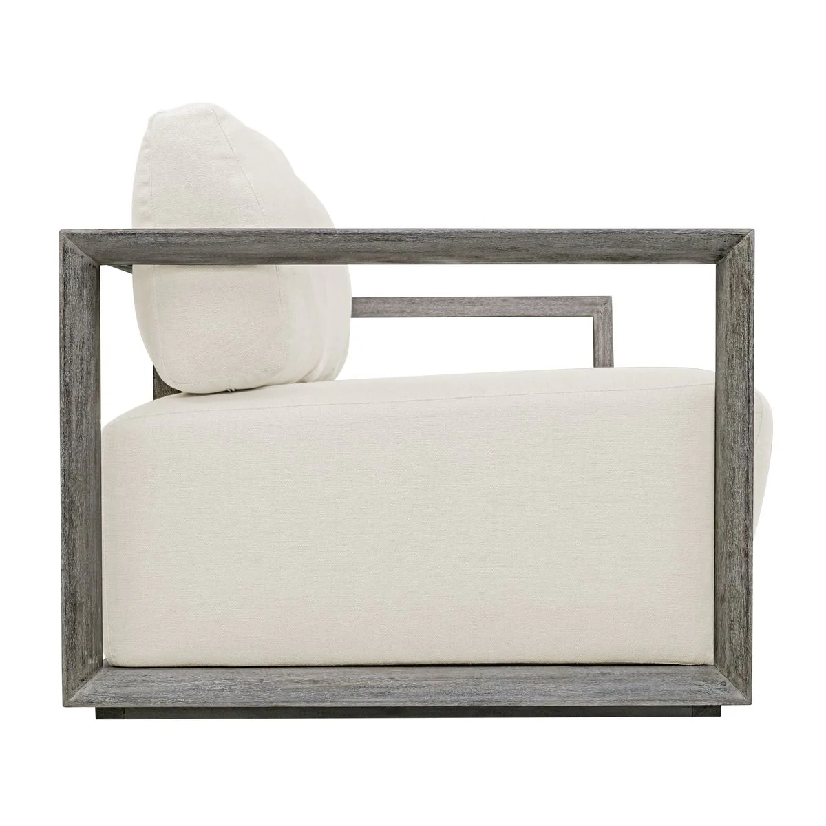 Uttermost Remsen Mahogany Wood With Oyster White Fabric Outdoor Sofa - Image 4