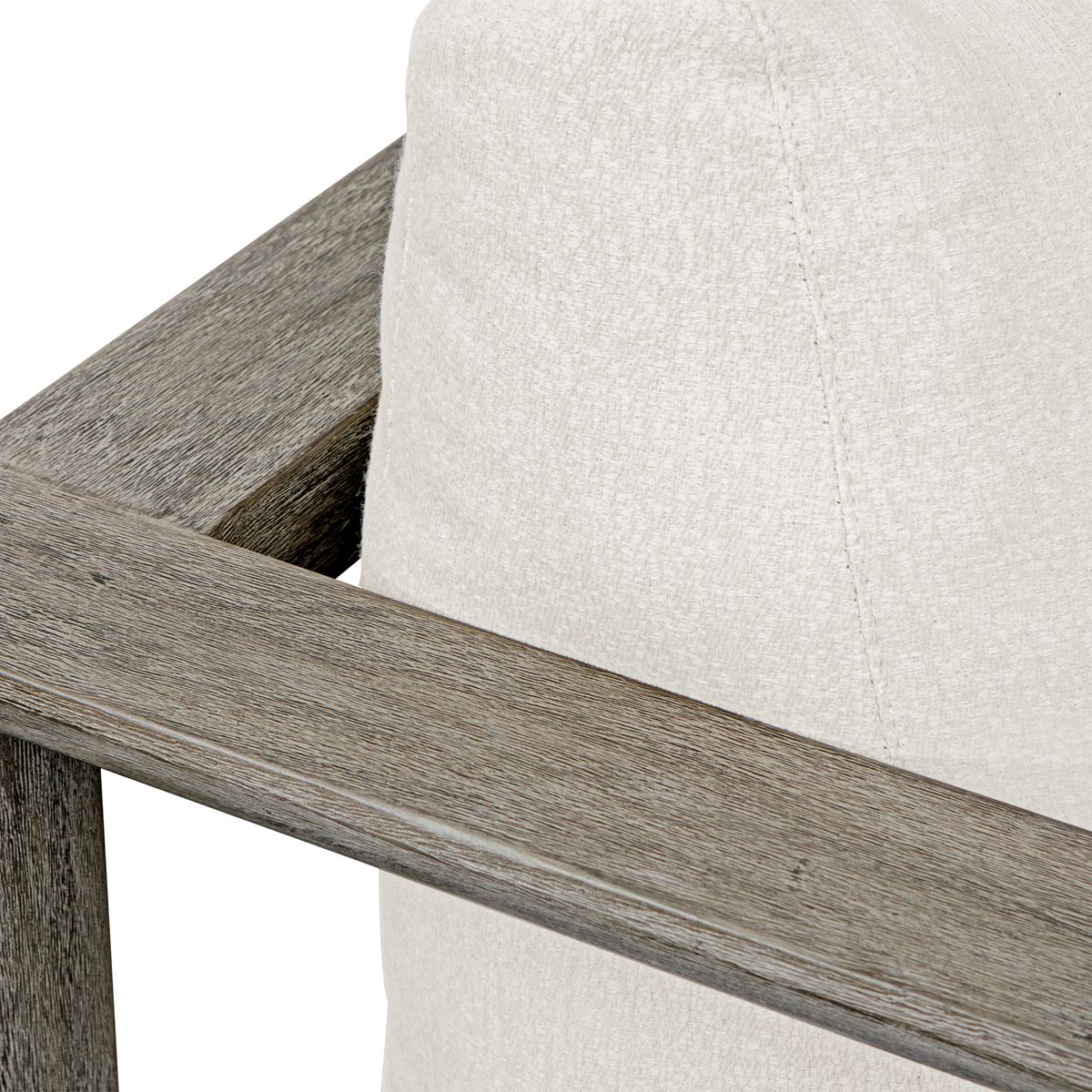 Uttermost Remsen Mahogany Wood With Oyster White Fabric Outdoor Swivel Lounge Chair - Image 7
