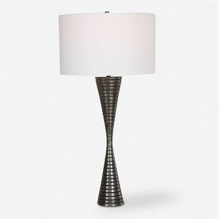 Uttermost Renegade Cast Iron Table Lamp With White Shade - Image 2